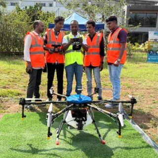 MagicMyna engineers testing commercial drones