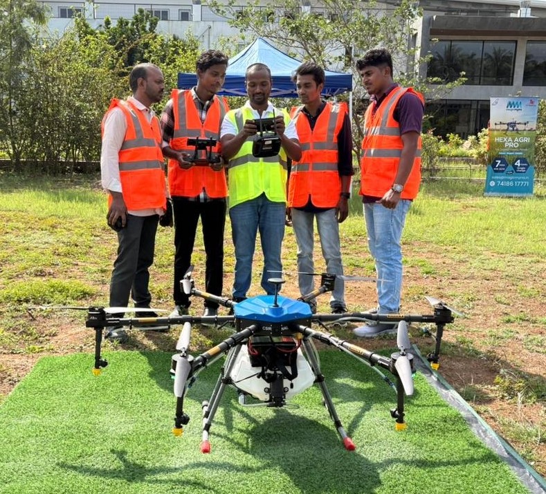 MagicMyna engineers testing commercial drones